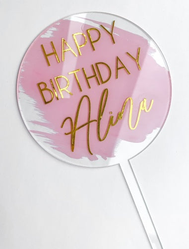 Cake Toppers Acrylic Perspex Round