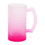 Mugs - Frosted Beer Mug Pink 16 Oz Pack of 2