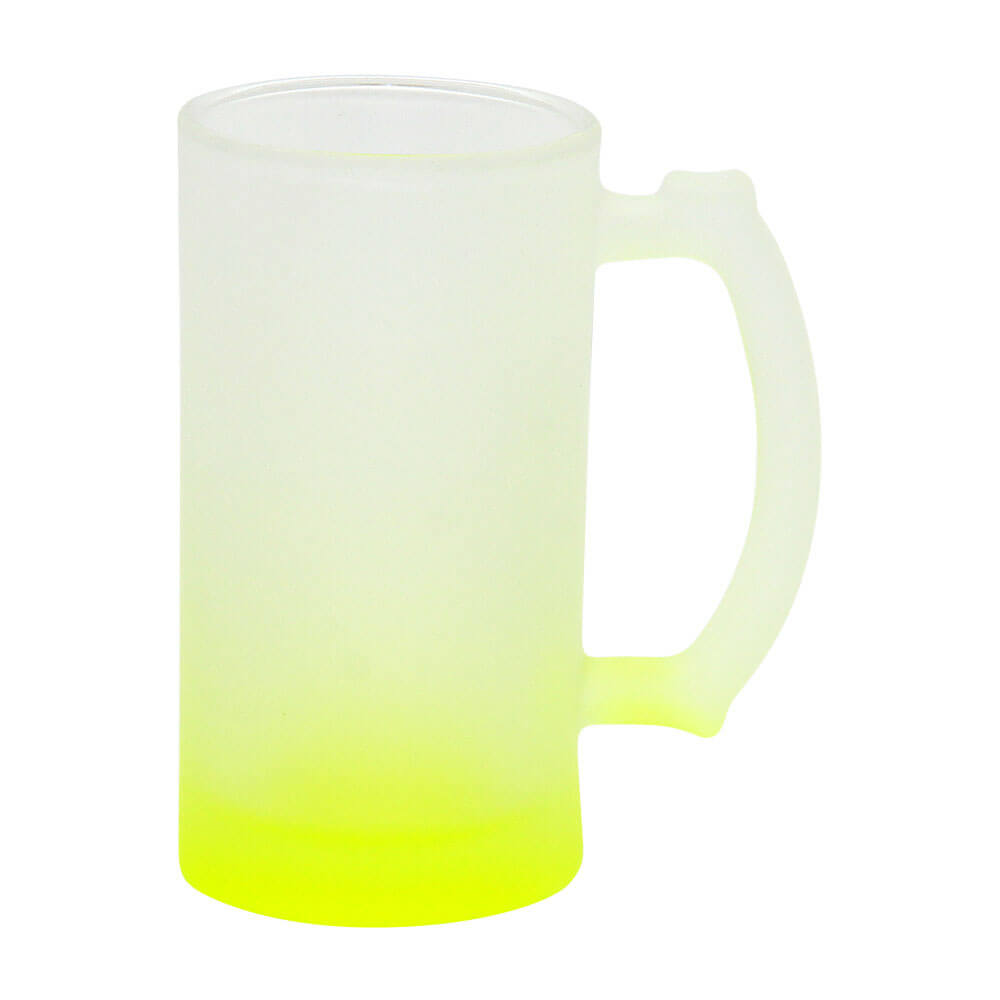 Mugs - Frosted Beer Mug Yellow 16 Oz pack of 2
