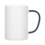 Mugs - Frosted Glass with Green Handle 11OZ