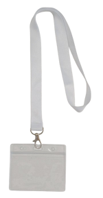Lanyard - Sublimation White with ID Card Pouch 86x54mm (wide)