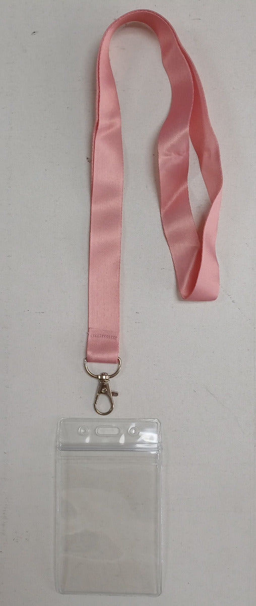 Lanyard - Pink with ID Card Pouch 86x54mm (Long)
