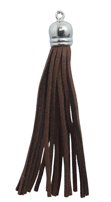 Tassels Silver 80mm Chocolate Brown No 15
