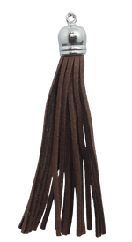 Tassels Silver 80mm Chocolate Brown No 15