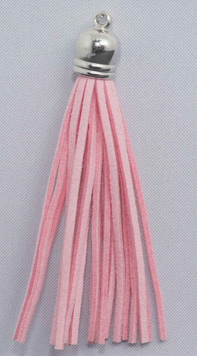 Tassels Silver 80mm Pink No 6