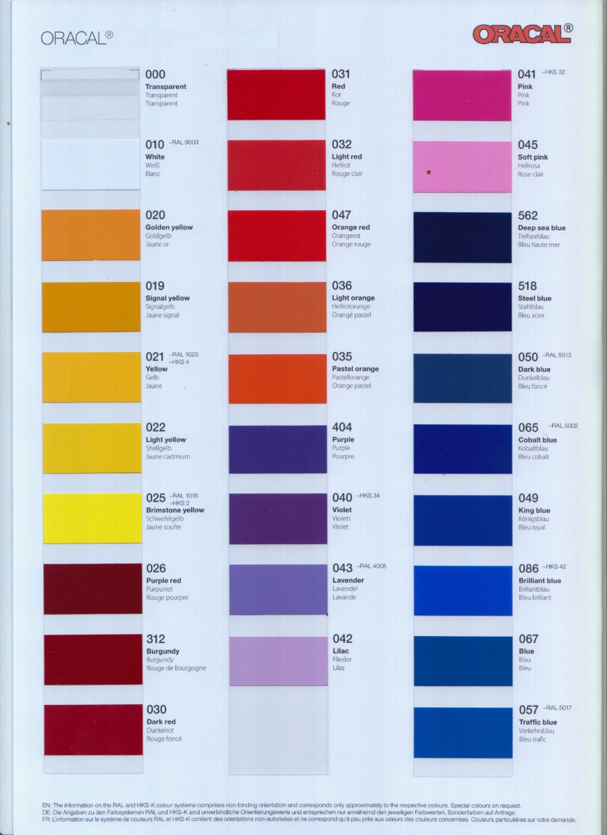 Vinyl Oracal 641 3yr Signage Dark Red 030