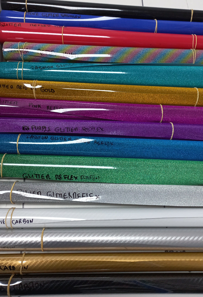 Vinyl HTV Flex PlotterFilmsMatt Glitter Reflective Blue GL230