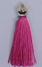 Tassels 90mm Light Gold Cerise Pink No9