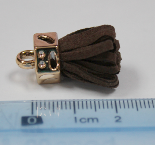 Tassels 25mm Hexagon Dark Brown