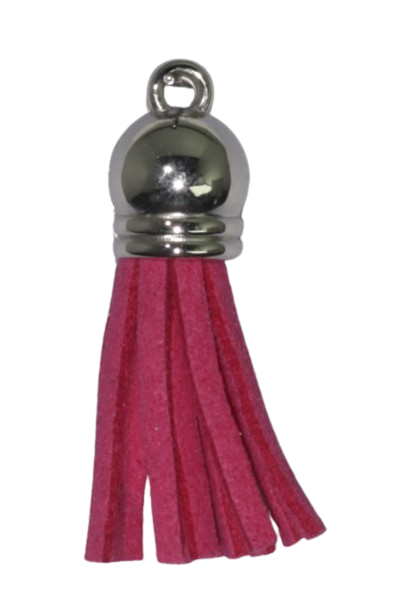 Tassels Silver 35mm Cerise Pink No 7