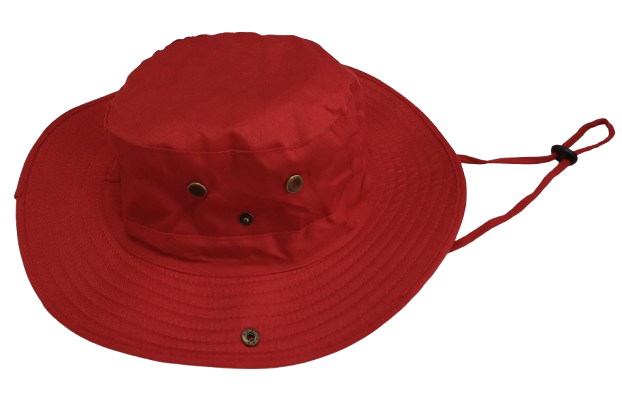 Cap Cricket Safari Style Round Brim Red