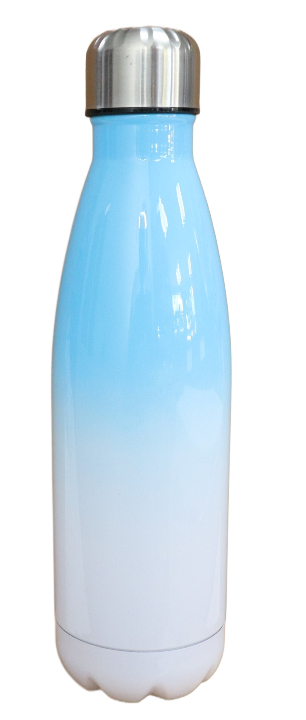 Flask Cola Bottle White & Blue 500ml