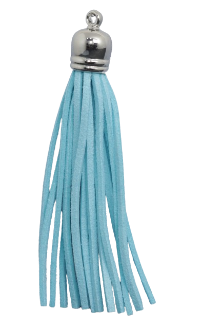 Tassels Silver 80mm Aqua Blue No 12
