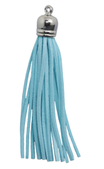 Tassels Silver 80mm Aqua Blue No 12