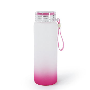 Water bottle Frosted Glass 500ml Pink