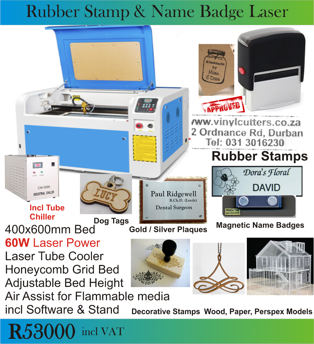 Laser Engraver 400x600mm 60W Corel Draw