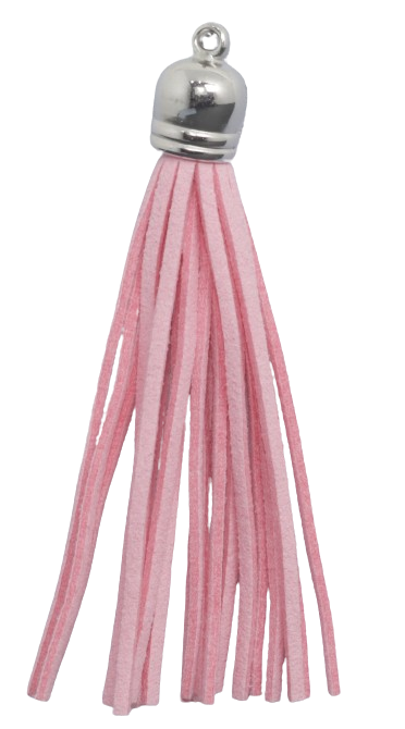 Tassels Silver 80mm Pink No 6