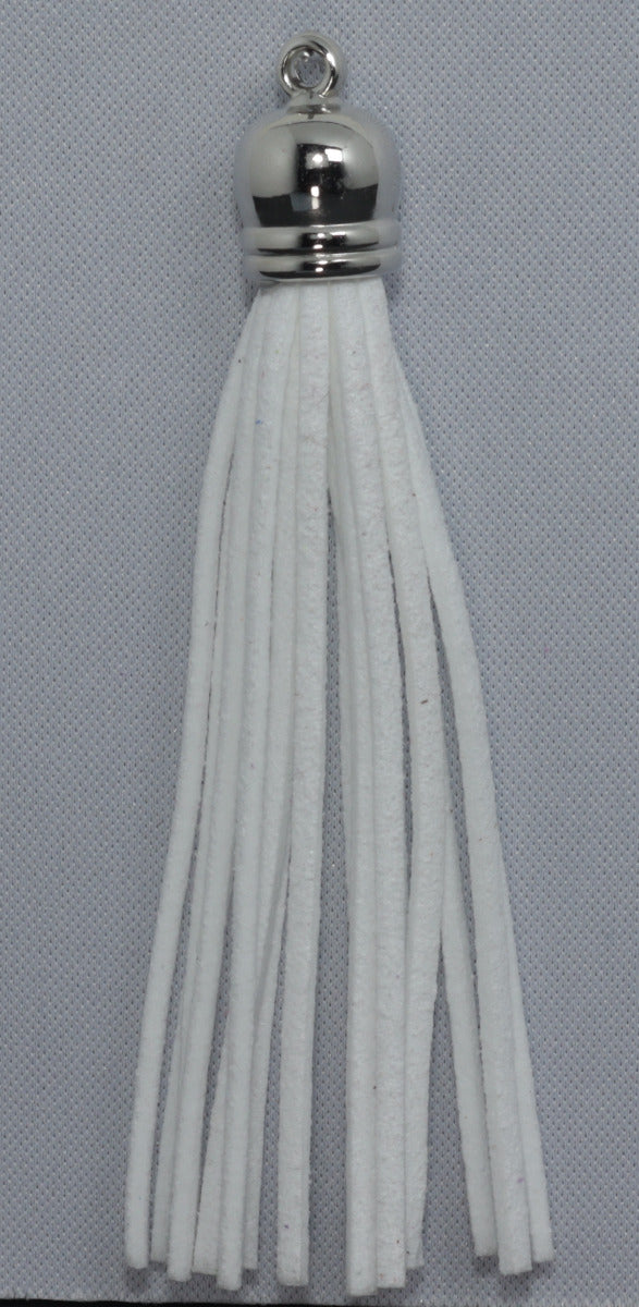 Tassels Silver 80mm White No 1