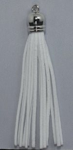 Tassels Silver 80mm White No 1