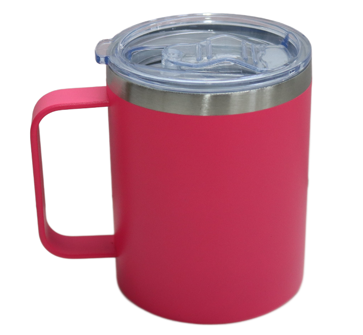 Double Wall Sippy Camping Mug 340ml Dark Pink