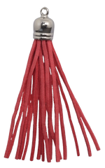 Tassels Silver 80mm Dark Pink No 45