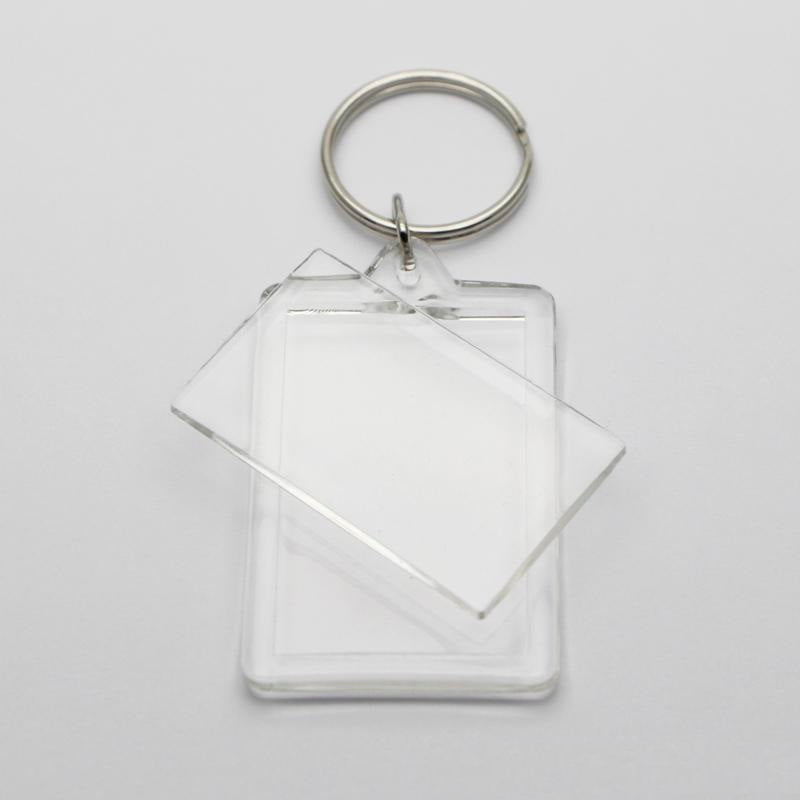 Keyring Pic insert Clear Acrylic Rectangle 10 pcs