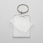 Keyring Pic insert Clear Acrylic Rectangle 10 pcs