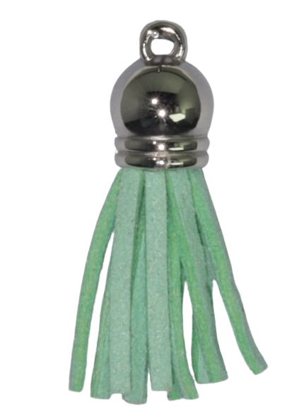 Tassels Silver 35mm Aqua Green No 11