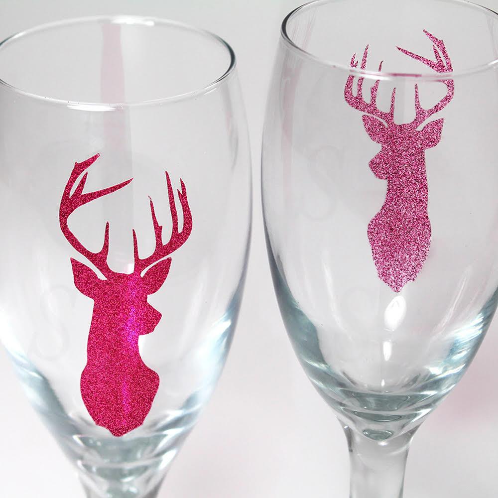 Glitter Sticker Adhesive Craft Vinyl Pink 2pcs 25x30cm
