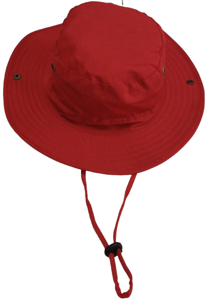 Cap Cricket Safari Style Round Brim Red