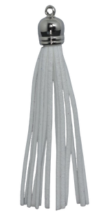 Tassels Silver 80mm White No 1
