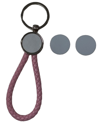 Pantene Rope Colour Key Rings Keyrings Metal Round With Pink Leather Rope– Vinyl Cutters