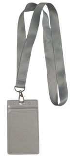 Lanyard - Light Grey with ID Card Pouch 86x54mm (Long)