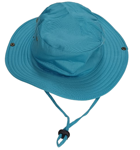 Cap Cricket Safari Style Round Brim Turquoise