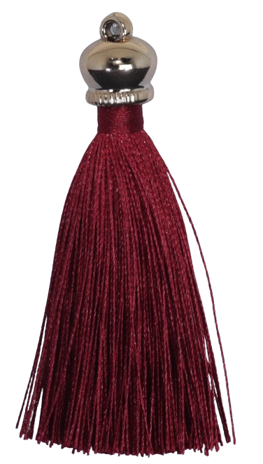 Tassels 90mm Light Gold Maroon No24