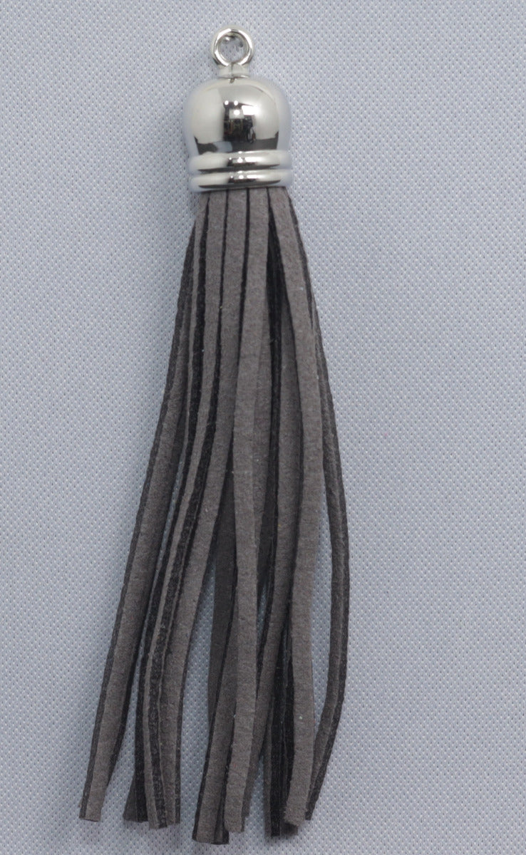 Tassels Silver 80mm Dark Grey No 20