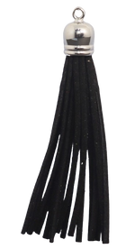 Tassels Silver 80mm Black No 2
