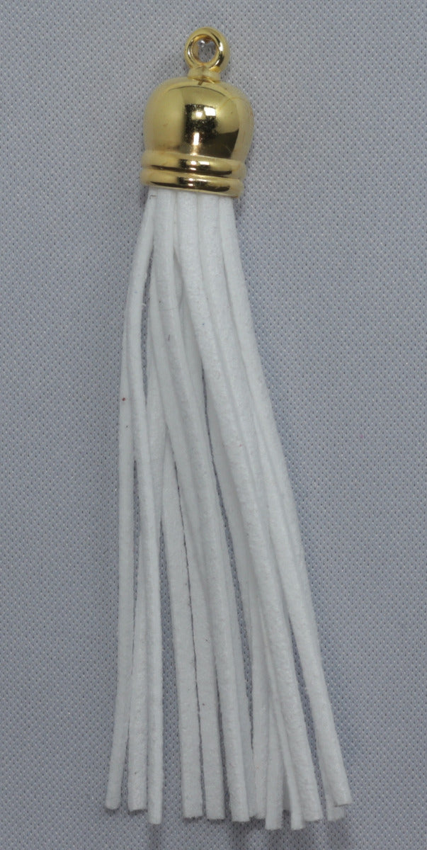 Tassels Gold 80mm White No 1
