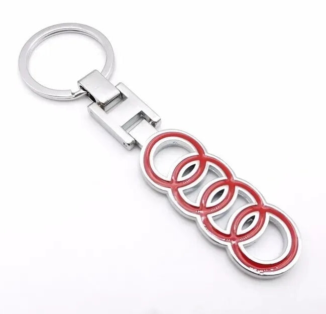 Keyrings Metal Car Brands Audi Rings Red