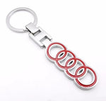 Keyrings Metal Car Brands Audi Rings Red