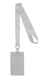 Lanyard - Sublimation White with ID Card Pouch 86x54mm (Long)