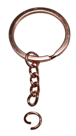 Keyring 30mm Flat with Chain Rose Gold