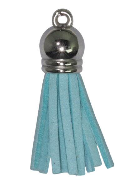 Tassels Silver 35mm Aqua Blue No 12