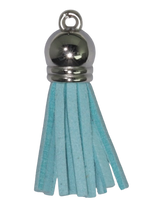 Tassels Silver 35mm Aqua Blue No 12