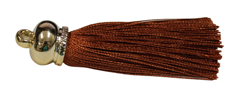 Tassels 65mm Silver Caramel Brown No29