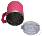 Double Wall Sippy Camping Mug 340ml Dark Pink