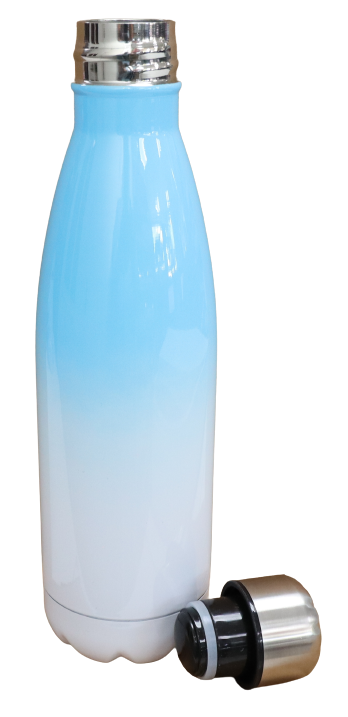 Flask Cola Bottle White & Blue 500ml