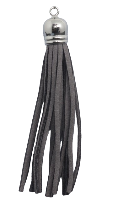 Tassels Silver 80mm Dark Grey No 20