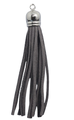 Tassels Silver 80mm Dark Grey No 20