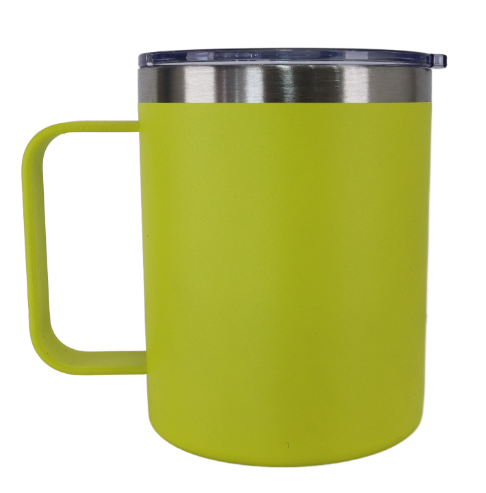 Double Wall Sippy Camping Mug 340ml Yellow